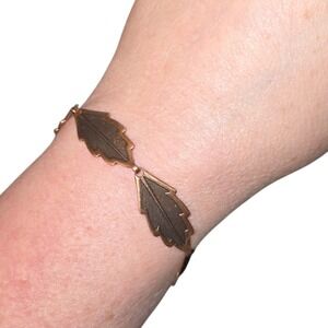 Sunrise Copper NOS Leaf Link Bracelet 8 Inch Copper‎ Botanical Hook Clasp NWT